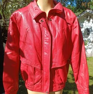 RETRO Red Leather Jacket